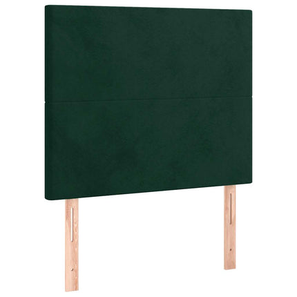 kontinentalseng med madras 100x200 cm fløjl mørkegrøn