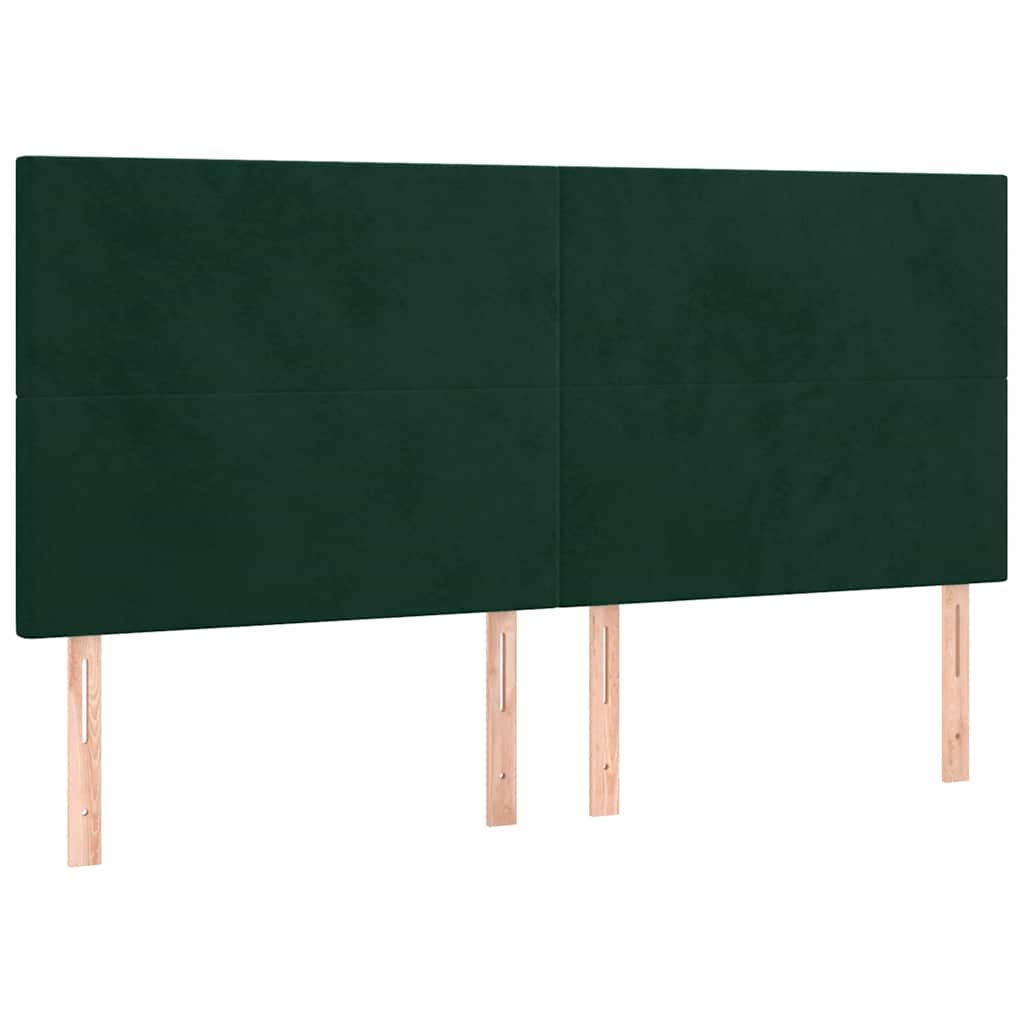 kontinentalseng med madras 180x200 cm fløjl mørkegrøn