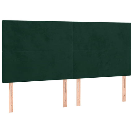 kontinentalseng med madras 180x200 cm fløjl mørkegrøn