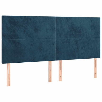 kontinentalseng med madras 200x200 cm fløjl mørkeblå