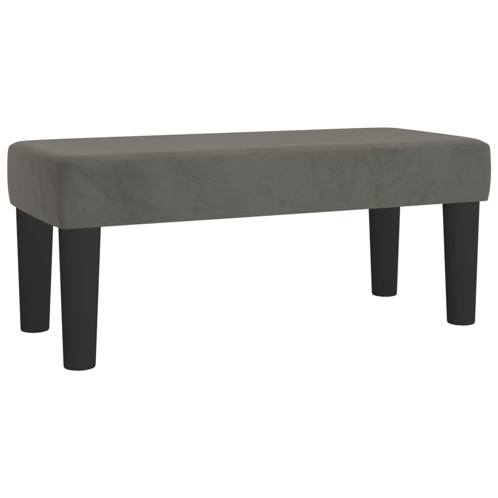 kontinentalseng med madras 90x200cm fløjl mørkegrå
