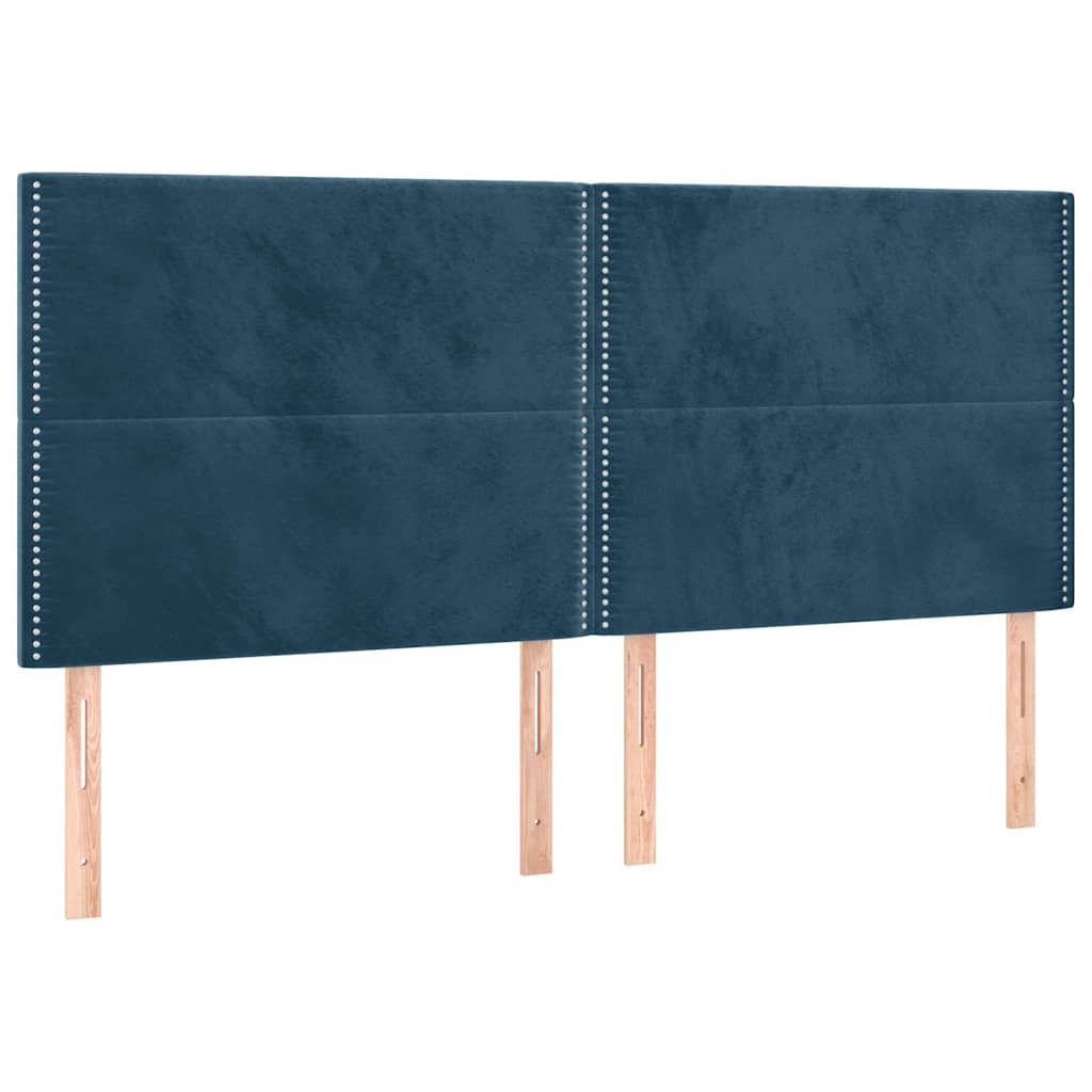 kontinentalseng med madras 160x200 cm fløjl mørkeblå