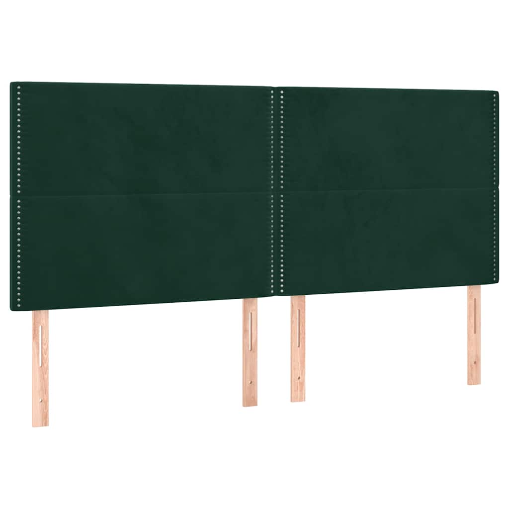 kontinentalseng med madras 180x200 cm fløjl mørkegrøn
