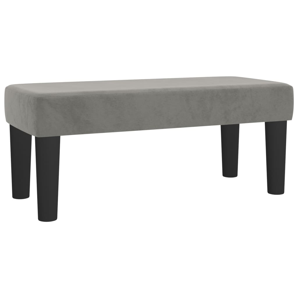 kontinentalseng med madras 80x200 cm fløjl lysegrå