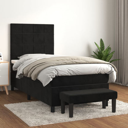 kontinentalseng med madras 80x200 cm fløjl sort