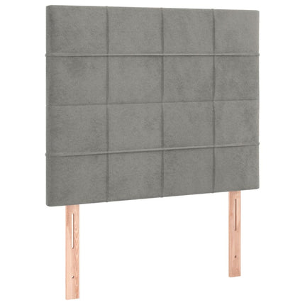 kontinentalseng med madras 90x200cm fløjl lysegrå