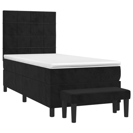 kontinentalseng med madras 90x200 cm fløjl sort