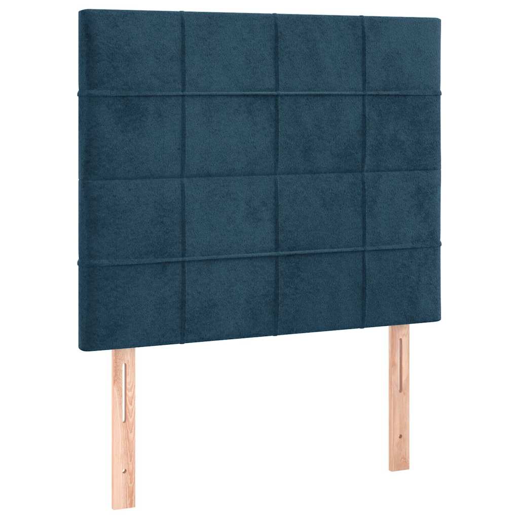 kontinentalseng med madras 90x200 cm fløjl mørkeblå