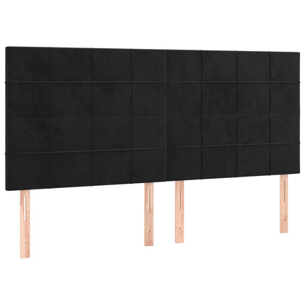 kontinentalseng med madras 180x200 cm fløjl sort