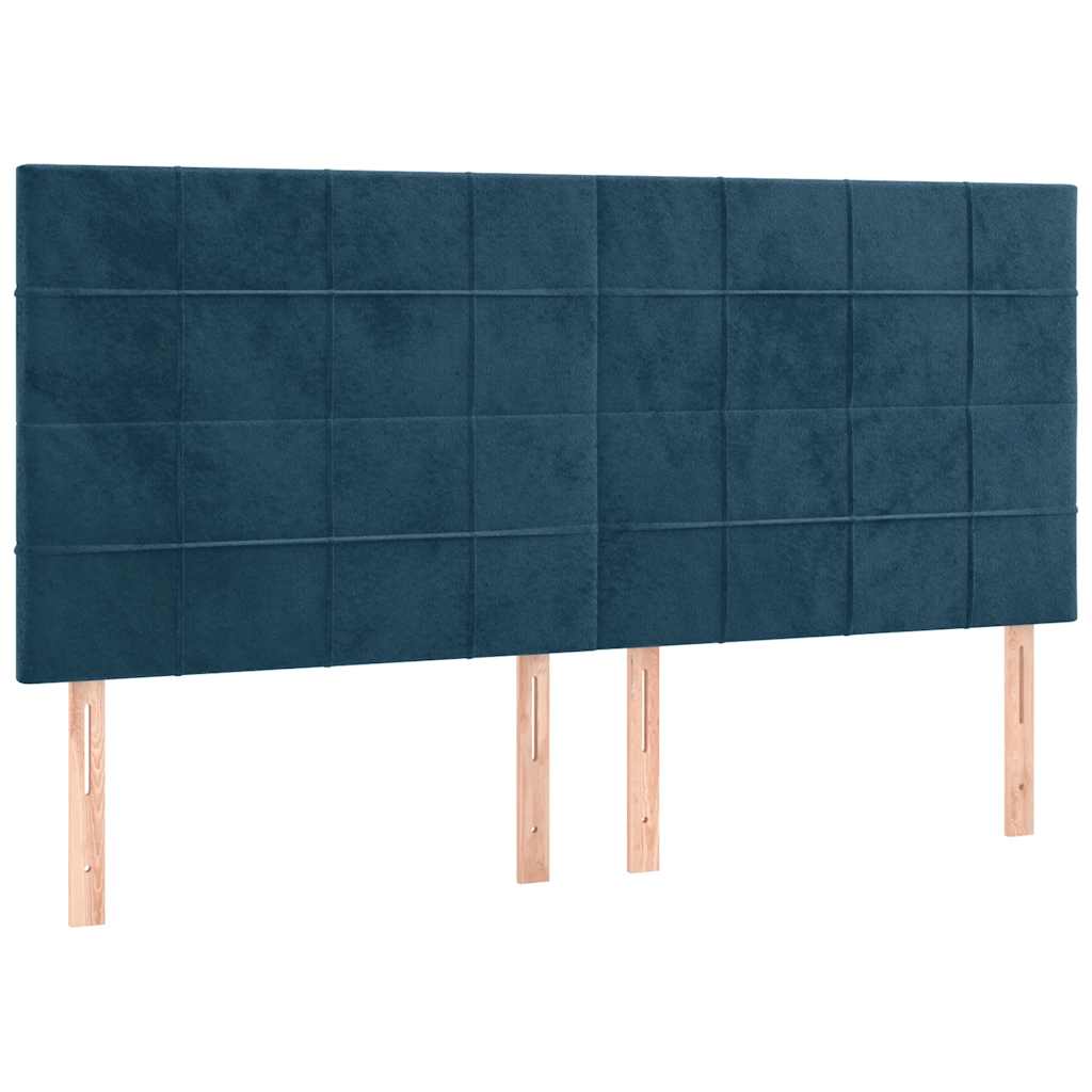 kontinentalseng med madras 180x200 cm fløjl mørkeblå