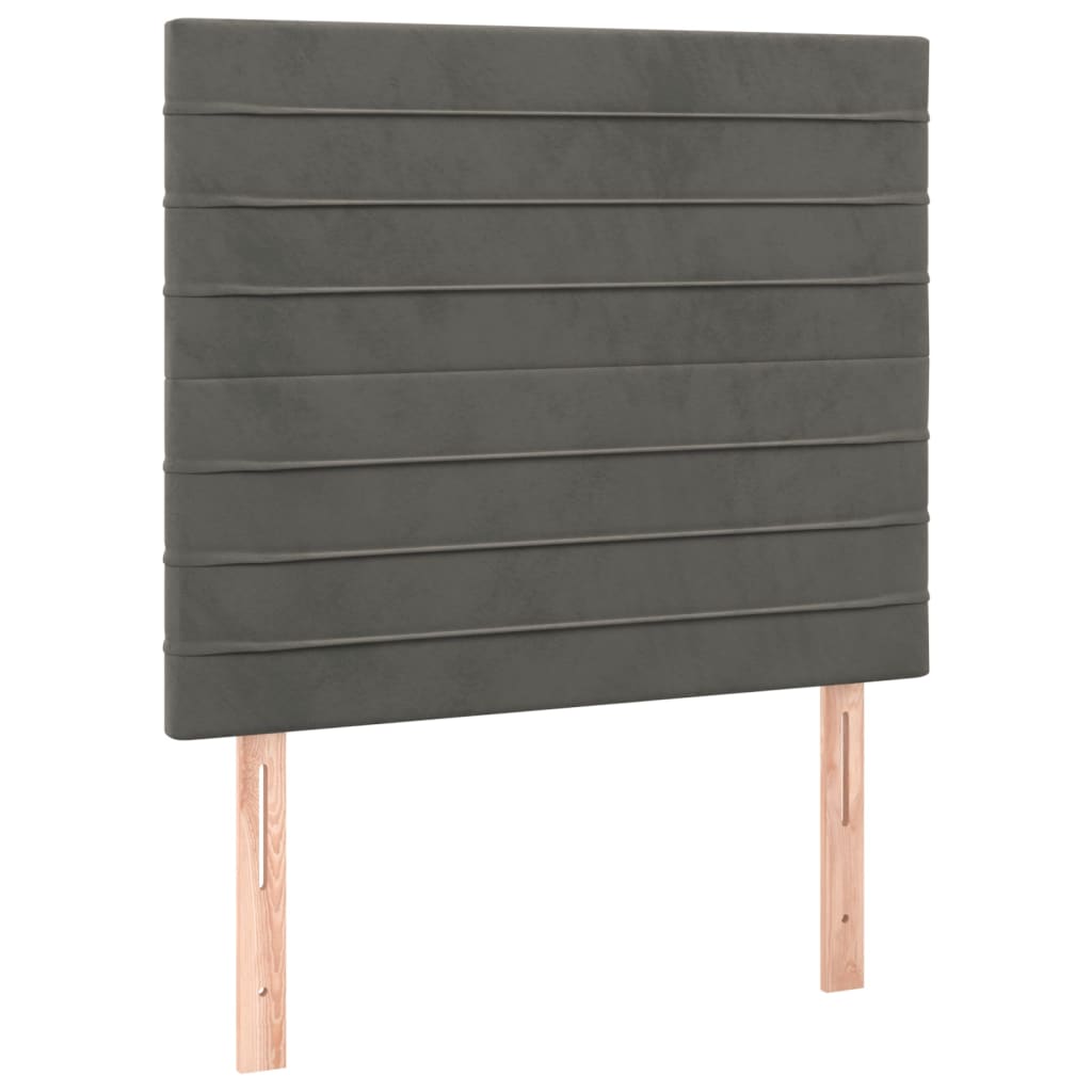 kontinentalseng med madras 100x200 cm fløjl mørkegrå