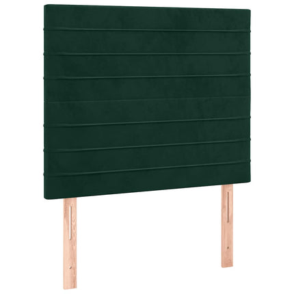 kontinentalseng med madras 100x200 cm fløjl mørkegrøn