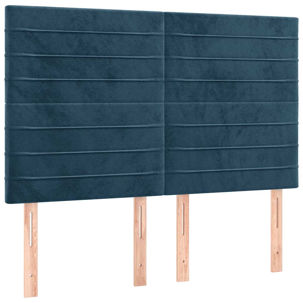 kontinentalseng med madras 140x200 cm fløjl mørkeblå