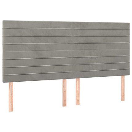 kontinentalseng med madras 200x200 cm fløjl lysegrå