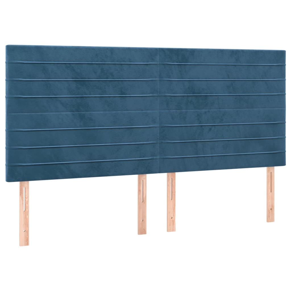 kontinentalseng med madras 200x200 cm fløjl mørkeblå