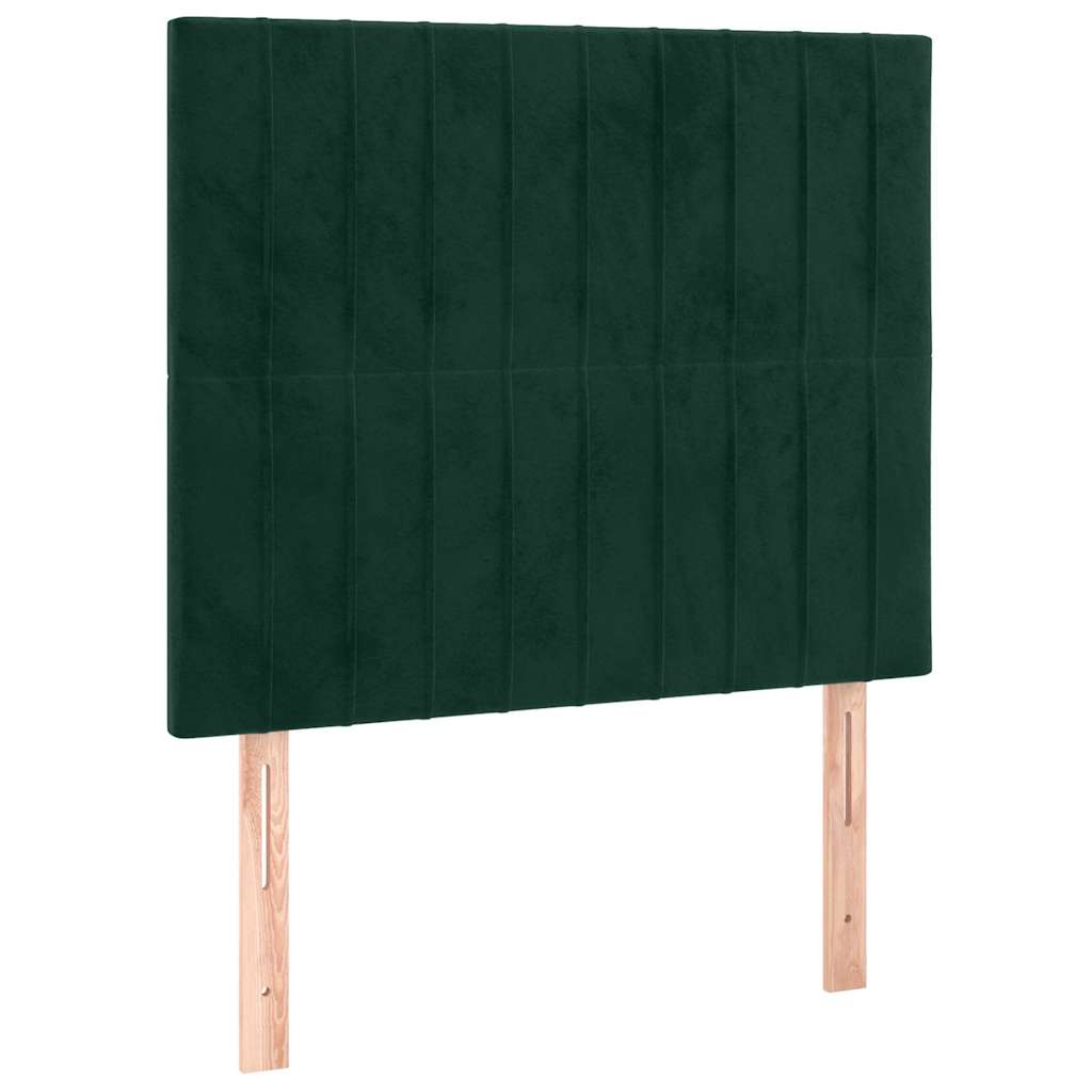 kontinentalseng med madras 80x200 cm fløjl mørkegrøn