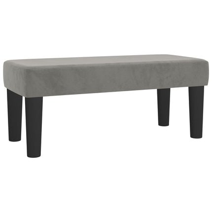 kontinentalseng med madras 90x200cm fløjl lysegrå