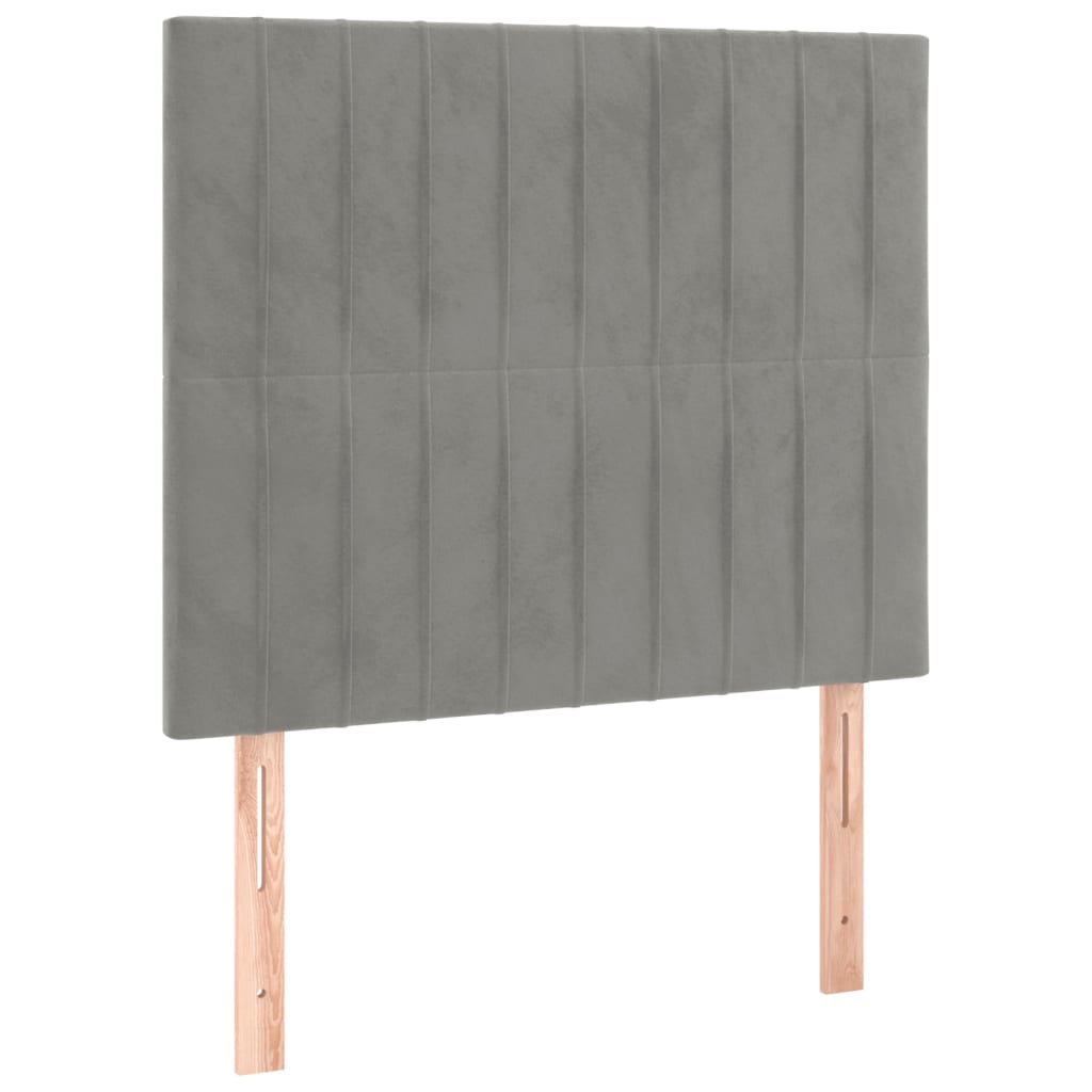 kontinentalseng med madras 100x200 cmfløjl lysegrå