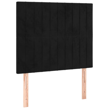 kontinentalseng med madras 100x200 cm fløjl sort