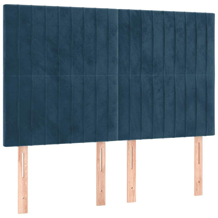 kontinentalseng med madras 140x190 cm fløjl mørkeblå