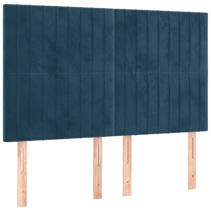 kontinentalseng med madras 140x200 cm fløjl mørkeblå