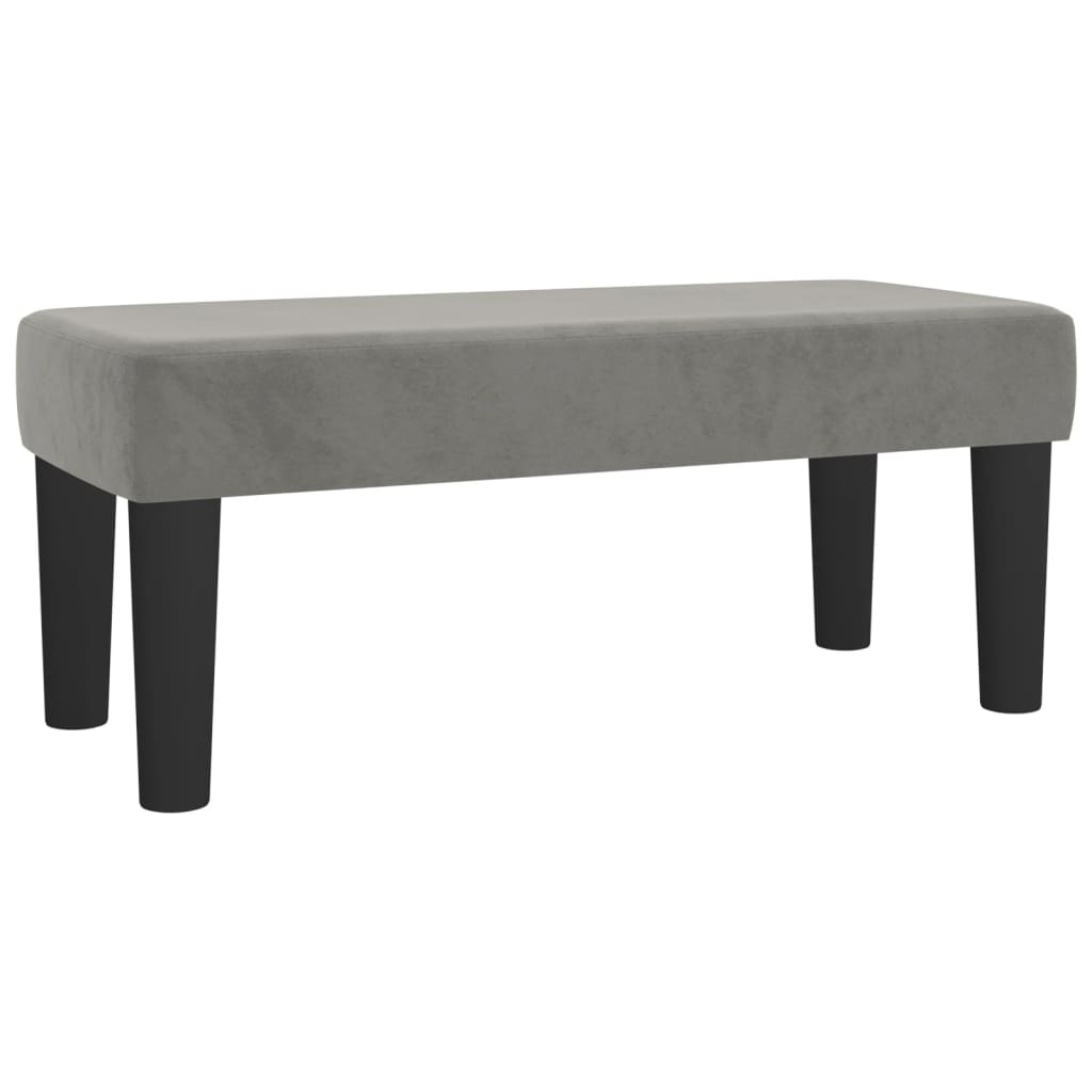 kontinentalseng med madras 80x200 cm fløjl lysegrå