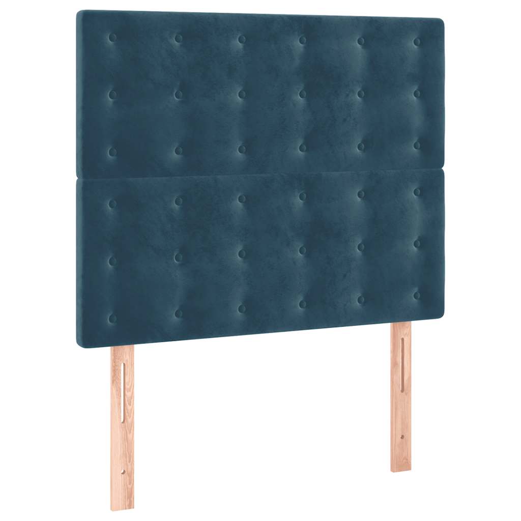 kontinentalseng med madras 90x190 cm fløjl mørkeblå