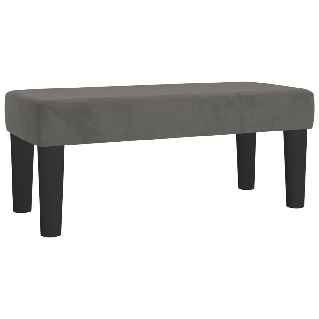 kontinentalseng med madras 90x200cm fløjl mørkegrå
