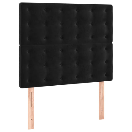 kontinentalseng med madras 90x200 cm fløjl sort