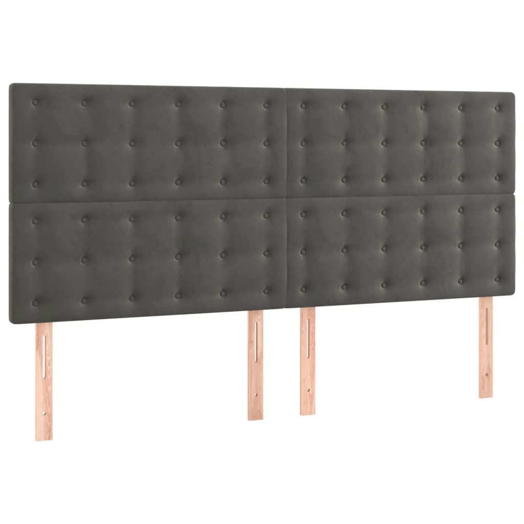kontinentalseng med madras 180x200 cm fløjl mørkegrå