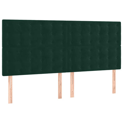 kontinentalseng med madras 180x200 cm fløjl mørkegrøn