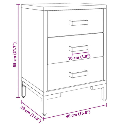 sengeborde 2 stk. 40x30x55 cm massivt fyrretræ