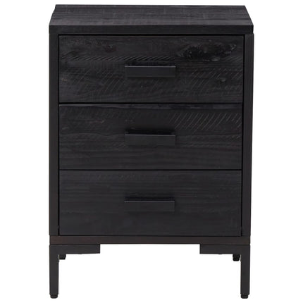 sengeborde 2 stk. 40x30x55 cm massivt fyrretræ sort