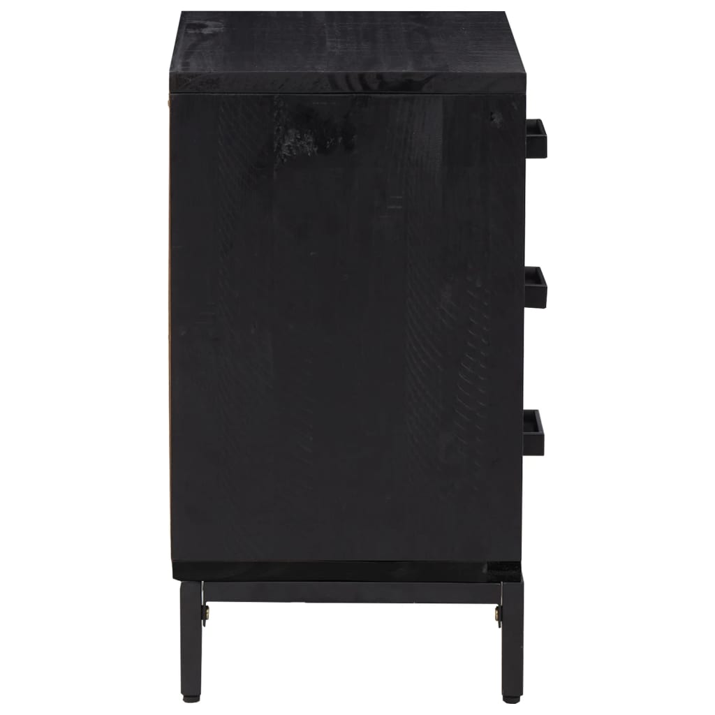 sengeborde 2 stk. 40x30x55 cm massivt fyrretræ sort