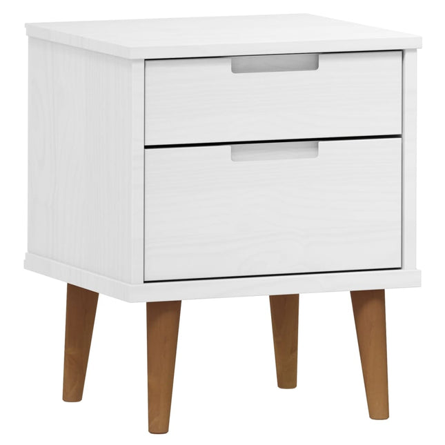 sengebord MOLDE 40x35x48 cm massivt fyrretræ hvid