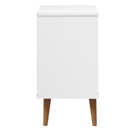 sengebord MOLDE 40x35x65 cm massivt fyrretræ hvid