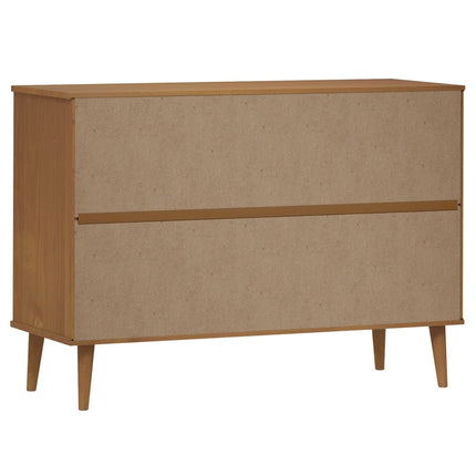 sengebord MOLDE 113x40x80 cm massivt fyrretræ brun