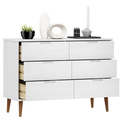 sengebord MOLDE 113x40x80 cm massivt fyrretræ hvid