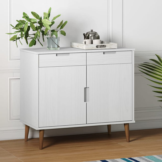 skænk MOLDE 90x40x80 cm massivt fyrretræ hvid