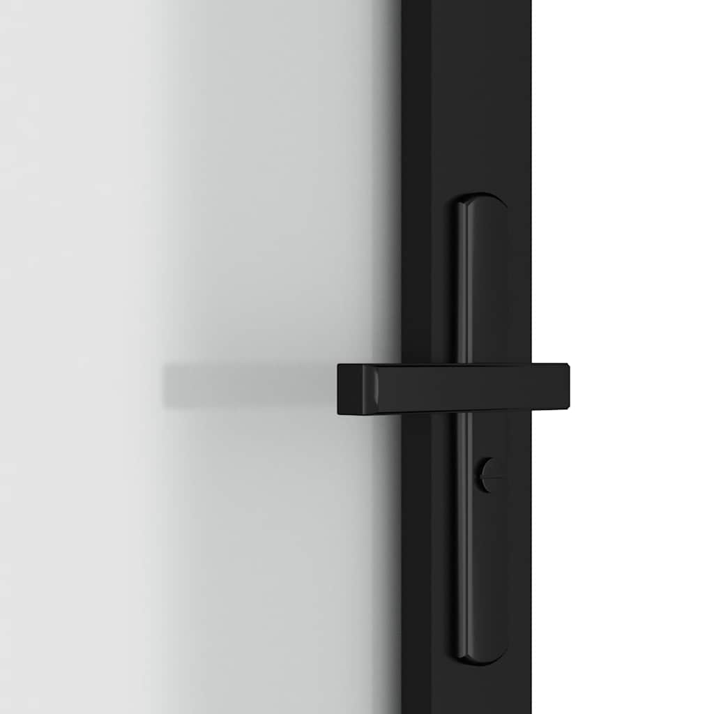 dør 76x201,5 cm mat glas og aluminium sort