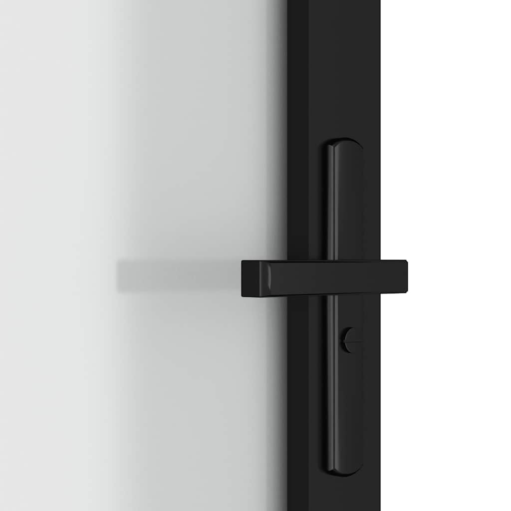 dør 102,5x201,5 cm sikkerhedsglas mat glas og aluminium sort