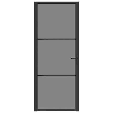 dør 83x201,5 cm sikkerhedsglas og aluminium sort