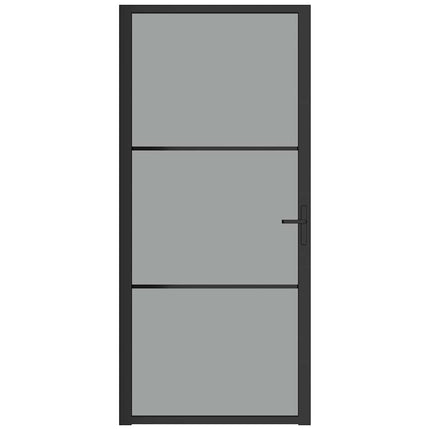 dør 93x201,5 cm sikkerhedsglas og aluminium sort