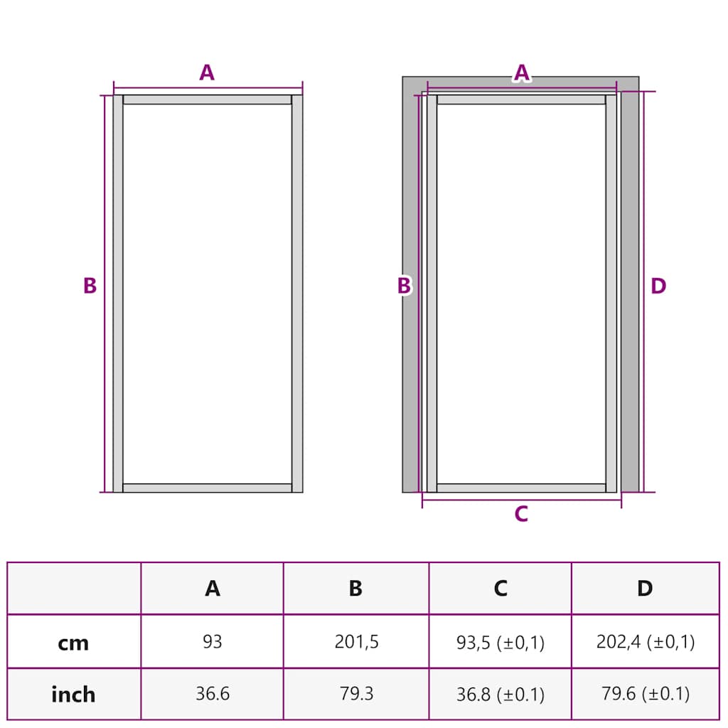 dør 93x201,5 cm sikkerhedsglas og aluminium sort