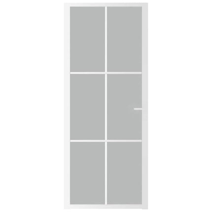 dør 83x201,5 cm mat glas og aluminium hvid