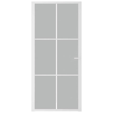 dør 93x201,5 cm mat glas og aluminium hvid