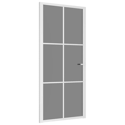 dør 93x201,5 cm sikkerhedsglas og aluminium hvid
