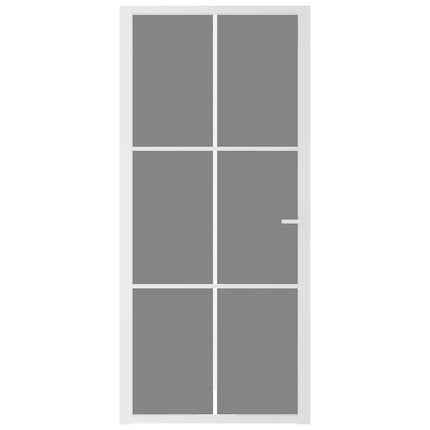 dør 93x201,5 cm sikkerhedsglas og aluminium hvid