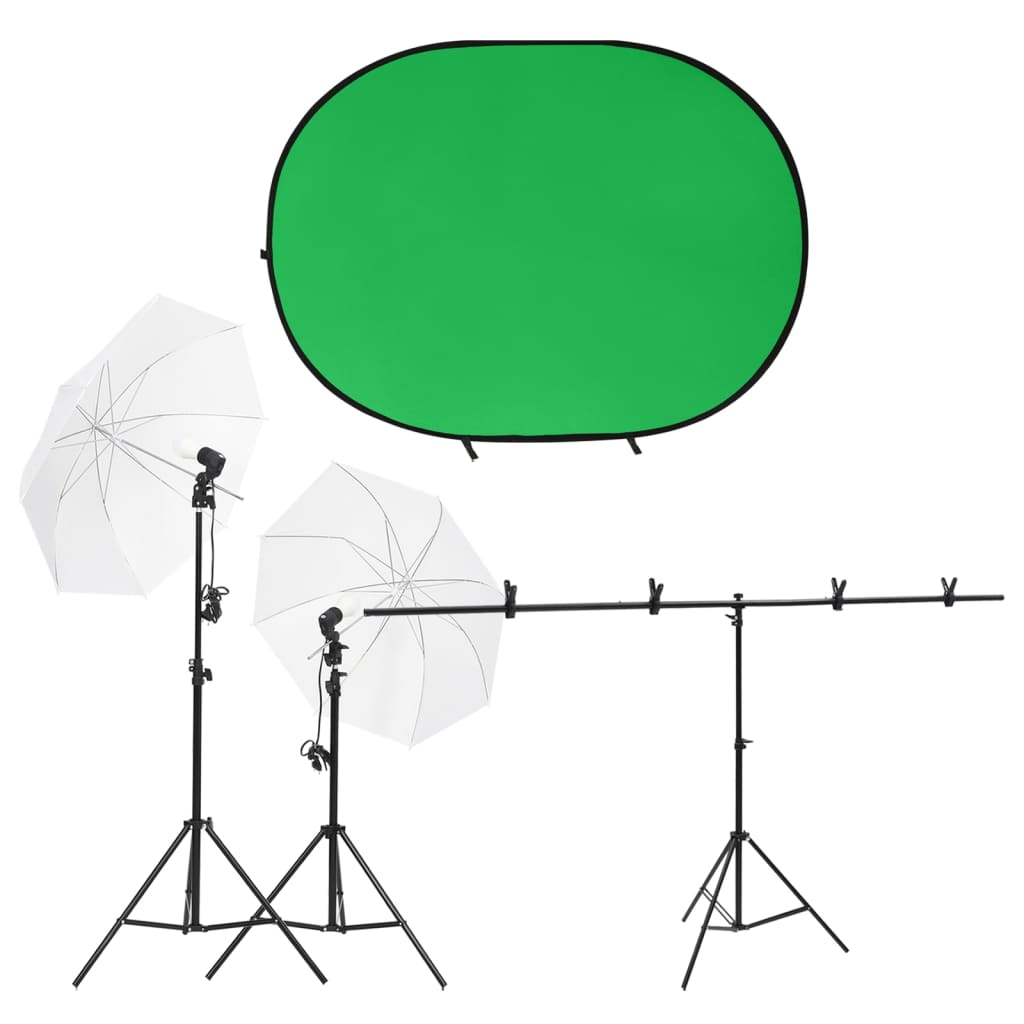 fotostudiesæt med lampesæt og fotobaggrund