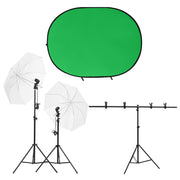 fotostudiesæt med lampesæt og fotobaggrund